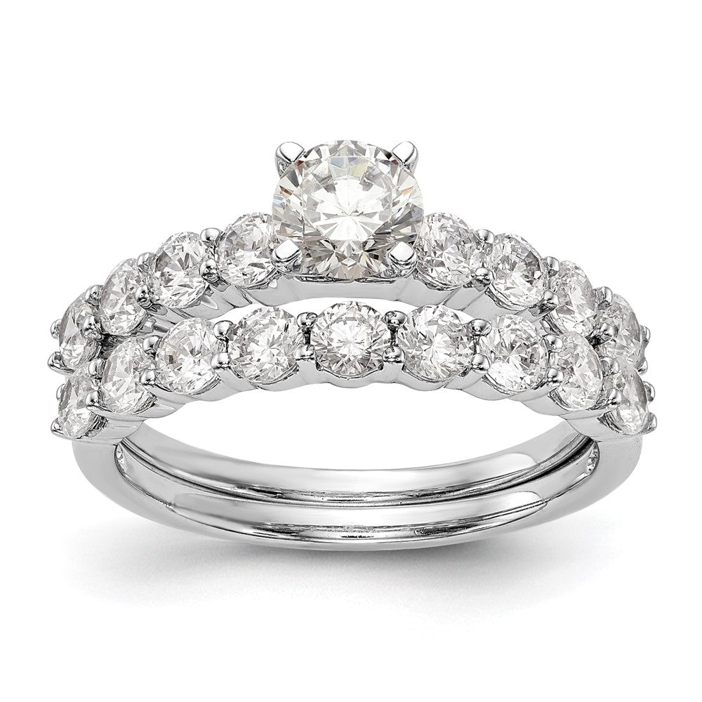 14k White Gold 3/4 carat Lab Grown Diamond VS/SI+ G+ Semi Mount Peg Set Engagement Ring