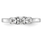 14k White Gold 1/2 carat Lab Grown Diamond VS/SI+ G+ Complete Three Stone Engagement Ring