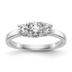 14k White Gold 1/2 carat Lab Grown Diamond VS/SI+ G+ Complete Three Stone Engagement Ring