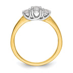 14k Two-tone 1/2 carat Lab Grown Diamond VS/SI+ G+ Complete Three Stone Engagement Ring