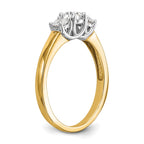 14k Two-tone 1/2 carat Lab Grown Diamond VS/SI+ G+ Complete Three Stone Engagement Ring