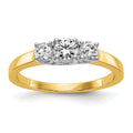 14k Two-tone 1/2 carat Lab Grown Diamond VS/SI+ G+ Complete Three Stone Engagement Ring