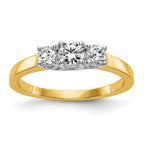 14k Two-tone 1/2 carat Lab Grown Diamond VS/SI+ G+ Complete Three Stone Engagement Ring