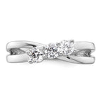14K White Gold 3-Stone Diamond Engagement Ring