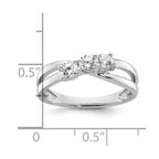 14k White Gold 1/2 carat Lab Grown Diamond VS/SI+ G+ Complete Three Stone Engagement Ring