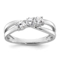 14K White Gold 3-Stone Diamond Engagement Ring