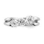 14K White Gold 3-Stone Diamond Engagement Ring