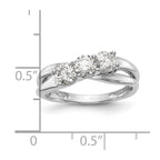 14K White Gold 3-Stone Diamond Engagement Ring