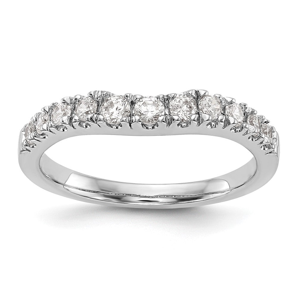 14K White Gold Diamond Wedding Band