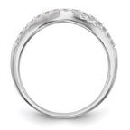 14K White Gold 1/4 carat Diamond Contoured Complete Wedding Band
