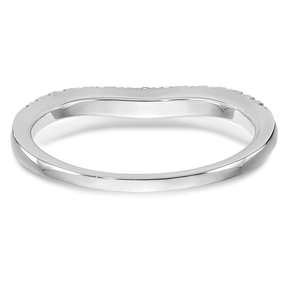 14K White Gold 1/4 carat Diamond Contoured Complete Wedding Band