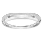14K White Gold 1/4 carat Diamond Contoured Complete Wedding Band