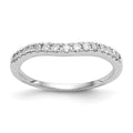 14K White Gold 1/4 carat Diamond Contoured Complete Wedding Band