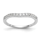 14K White Gold 1/4 carat Diamond Contoured Complete Wedding Band