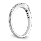 14K White Gold 1/3 carat Diamond Contoured Complete Wedding Band