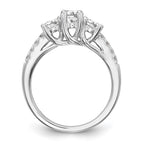 14k White Gold 1 1/5 carat Lab Grown Diamond VS/SI+ G+ Complete Three Stone Engagement Ring