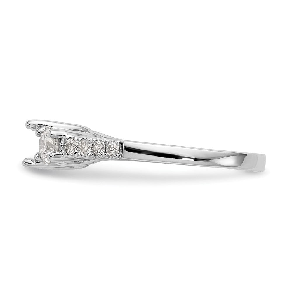 14k White Gold 1 1/5 carat Lab Grown Diamond VS/SI+ G+ Complete Three Stone Engagement Ring