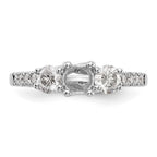 14k White Gold 1 1/5 carat Lab Grown Diamond VS/SI+ G+ Complete Three Stone Engagement Ring