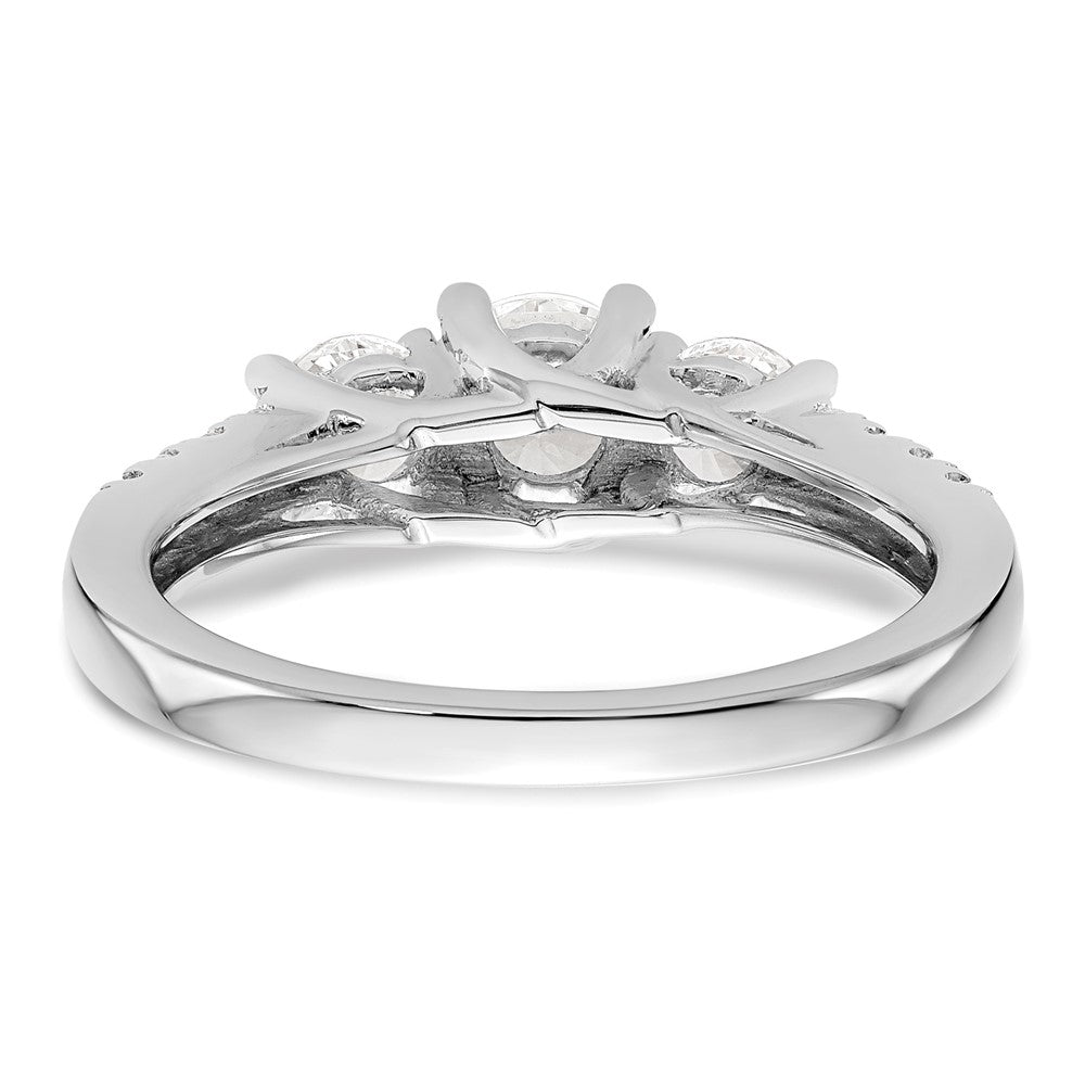 14k White Gold 1 1/5 carat Lab Grown Diamond VS/SI+ G+ Complete Three Stone Engagement Ring