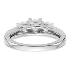 14k White Gold 1 1/5 carat Lab Grown Diamond VS/SI+ G+ Complete Three Stone Engagement Ring