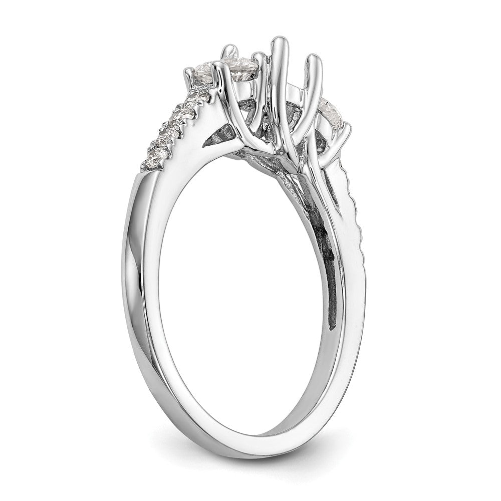 14k White Gold 1 1/5 carat Lab Grown Diamond VS/SI+ G+ Complete Three Stone Engagement Ring