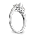 14k White Gold 1 1/5 carat Lab Grown Diamond VS/SI+ G+ Complete Three Stone Engagement Ring