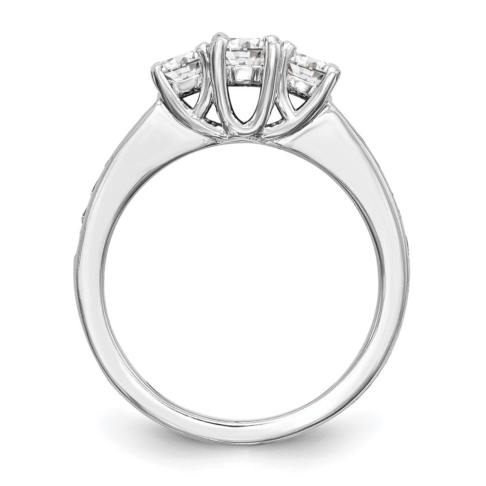 14k White Gold 5/8 carat Lab Grown Diamond VS/SI+ G+ Complete Three Stone Engagement Ring