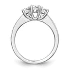 14k White Gold 5/8 carat Lab Grown Diamond VS/SI+ G+ Complete Three Stone Engagement Ring