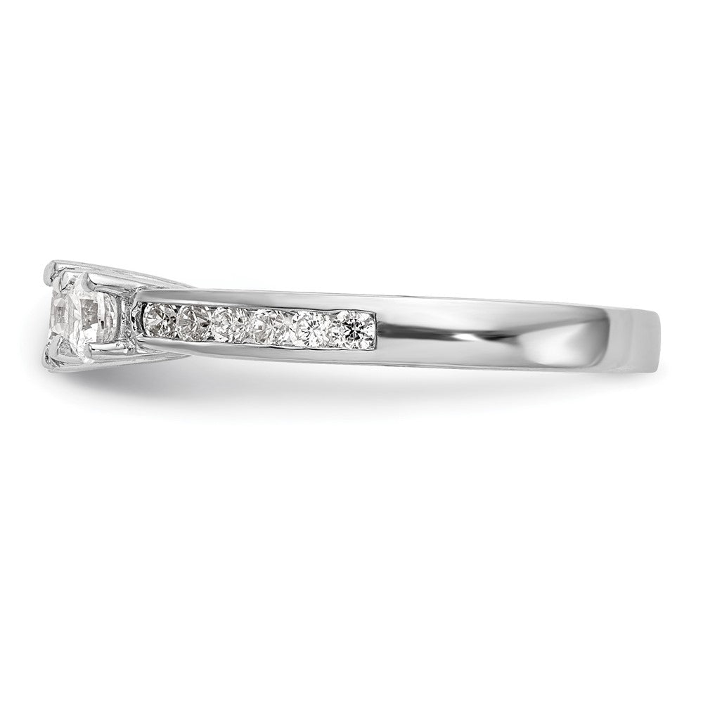 14k White Gold 5/8 carat Lab Grown Diamond VS/SI+ G+ Complete Three Stone Engagement Ring