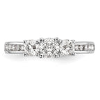 14k White Gold 5/8 carat Lab Grown Diamond VS/SI+ G+ Complete Three Stone Engagement Ring
