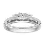 14k White Gold 5/8 carat Lab Grown Diamond VS/SI+ G+ Complete Three Stone Engagement Ring