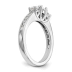 14k White Gold 5/8 carat Lab Grown Diamond VS/SI+ G+ Complete Three Stone Engagement Ring