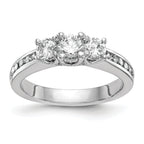 14k White Gold 5/8 carat Lab Grown Diamond VS/SI+ G+ Complete Three Stone Engagement Ring