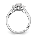 14k White Gold 1 carat Lab Grown Diamond VS/SI+ G+ Round Complete Three Stone Engagement Ring