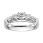 14k White Gold 1 carat Lab Grown Diamond VS/SI+ G+ Round Complete Three Stone Engagement Ring