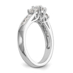 14k White Gold 1 1/2 carat Lab Grown Diamond VS/SI+ G+ Round Complete Three Stone Engagement Ring