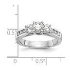 14k White Gold 1 carat Lab Grown Diamond VS/SI+ G+ Round Complete Three Stone Engagement Ring