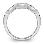 14K White Gold 1/5 carat Diamond Contoured Complete Wedding Band