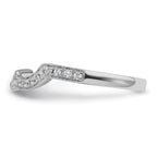 14K White Gold 1/5 carat Diamond Contoured Complete Wedding Band