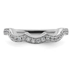 14K White Gold 1/5 carat Diamond Contoured Complete Wedding Band