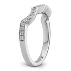 14K White Gold 1/5 carat Diamond Contoured Complete Wedding Band