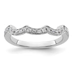 14K White Gold 1/5 carat Diamond Contoured Complete Wedding Band