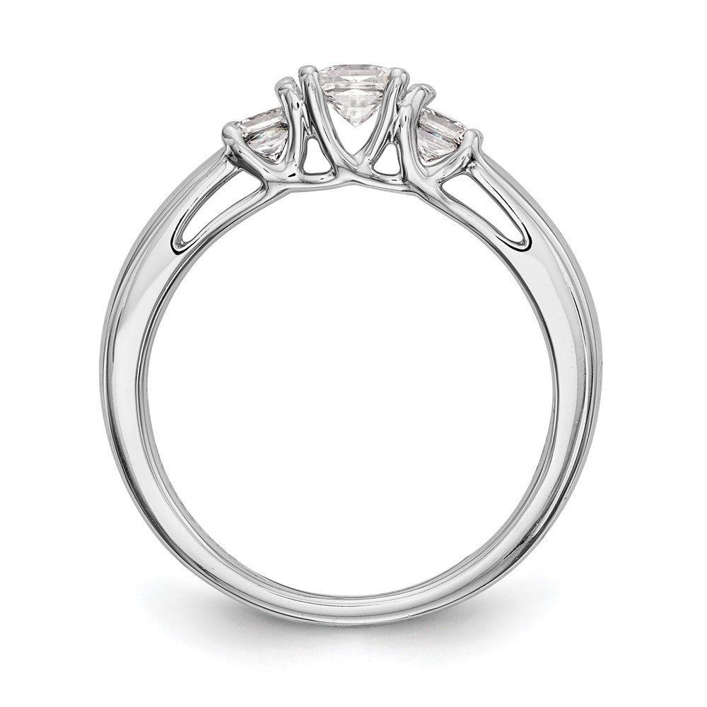 14K White Gold 3-Stone Engagement Ring