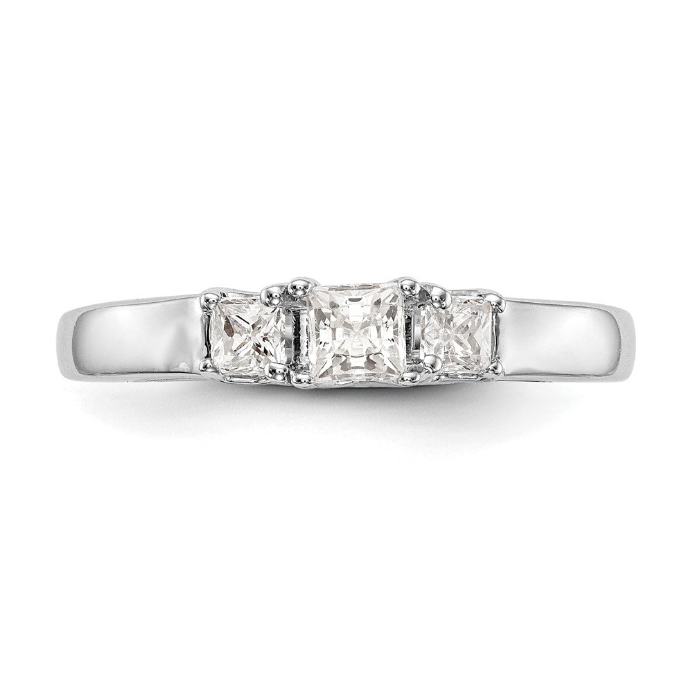 14K White Gold 3-Stone Engagement Ring
