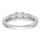 14K White Gold 3-Stone Engagement Ring