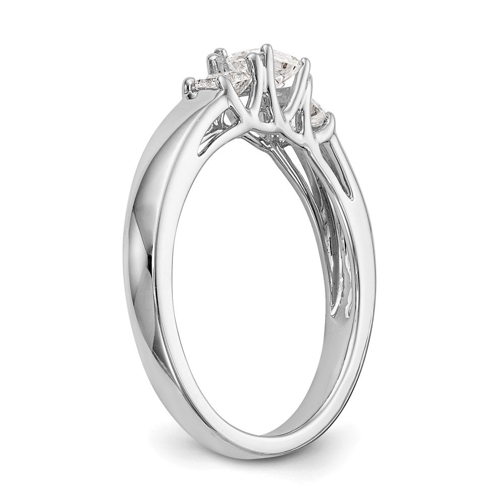 14K White Gold 3-Stone Engagement Ring
