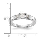 14K White Gold 3-Stone Engagement Ring