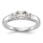 14K White Gold 3-Stone Engagement Ring