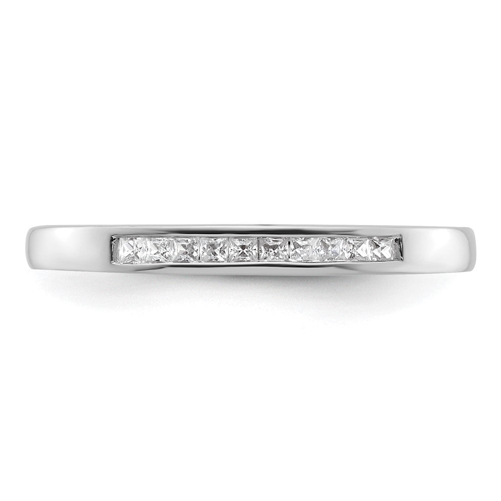 14K White Gold 1/6 carat Princess Diamond Channel-set Complete Wedding Band