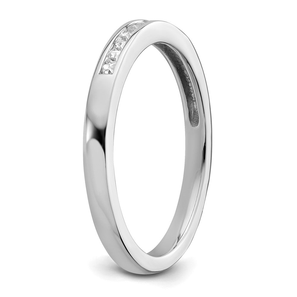 14K White Gold 1/6 carat Princess Diamond Channel-set Complete Wedding Band